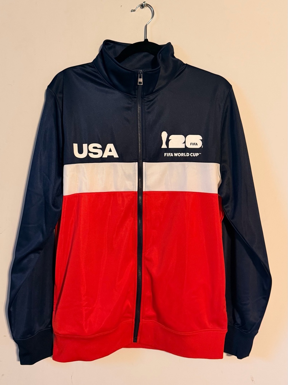FIFA World Cup Navy and White Zip-Up Track Jacket - Size M - NWT